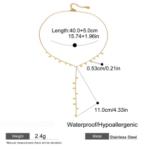 Colliers Pendentifs Pour Femmes En Acier Inoxydable Étanche Avec Pompon En Forme De Y h5 
