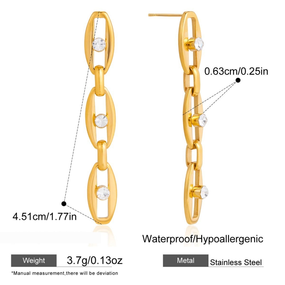 Boucles D'Oreilles Pendantes Pour Femme, En Acier Inoxydable Imperméable, Avec Pompon Simple Et Zircon. 