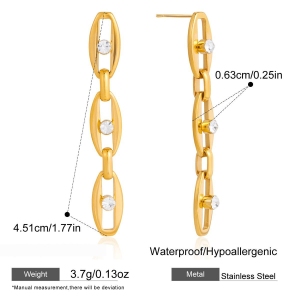 Boucles D'Oreilles Pendantes Pour Femme, En Acier Inoxydable Imperméable, Avec Pompon Simple Et Zircon. h5 