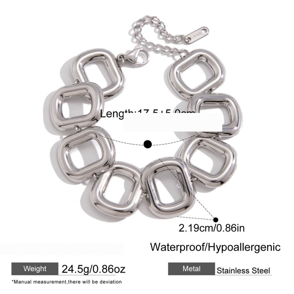 Ensembles De Colliers Pour Femmes Simple Series Punk Circle En Acier Inoxydable Étanche