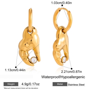 Ensembles De Colliers Pour Femmes En Acier Inoxydable Doré, Imperméables Et Ornés De Strass, Style Océanique h5 