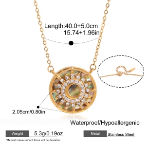 Colliers Pendentifs Pour Femmes En Acier Inoxydable Rétro Étoile, Étanches, Couleur Or Et Zircon h5 