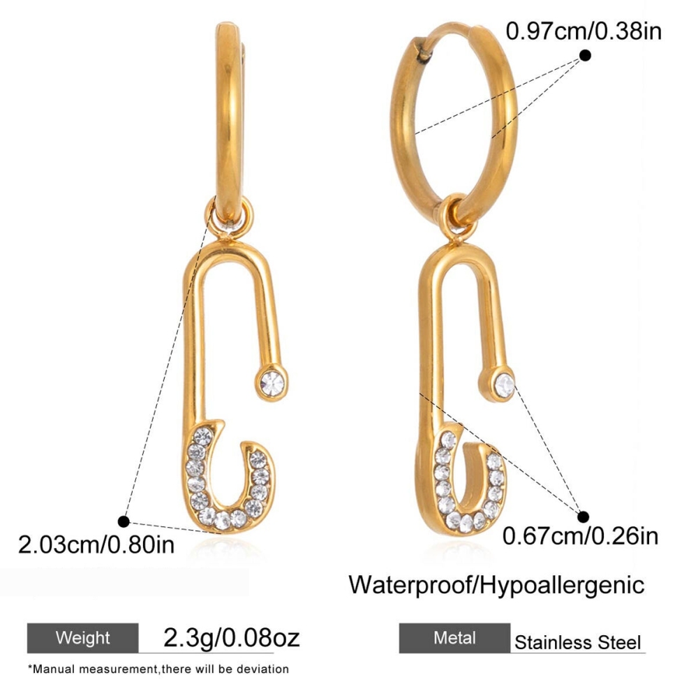 Ensembles De Colliers Pour Femmes En Acier Inoxydable De Forme Irrégulière, Étanches, Couleur Or Et Strass