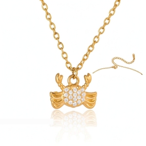 Ensembles De Colliers Pour Femmes En Acier Inoxydable, Style Océanique, Avec Étoiles De Mer Et Zircon Doré, Étanches. h5 
