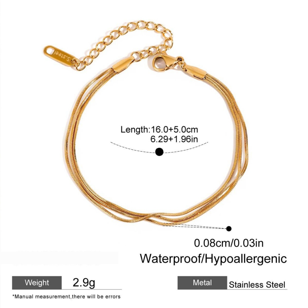 Bracelets À Maillons Pour Femmes, En Acier Inoxydable Doré Et Imperméable, Style Classique 