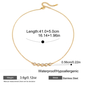 Colliers Pendentifs Pour Femmes, Simples Et Ronds, En Acier Inoxydable, Étanches, Couleur Or, Ornés De Strass h5