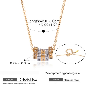 Colliers Pendentifs Pour Femmes En Acier Inoxydable, Couleur Or, Avec Zircon Et Forme Un Cercle Simple h5 