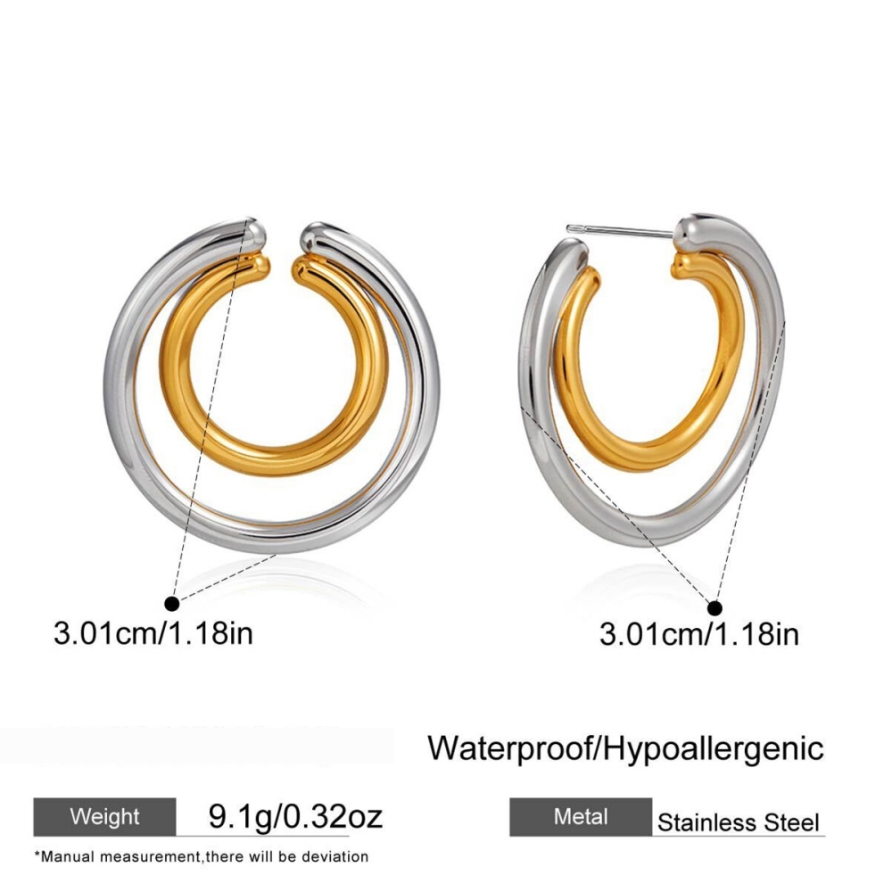 Boucles D'Oreilles Puces Pour Femmes, En Acier Inoxydable Imperméable, De Forme Simple Et De Couleurs Assorties.