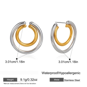 Boucles D'Oreilles Puces Pour Femmes, En Acier Inoxydable Imperméable, De Forme Simple Et De Couleurs Assorties. h5