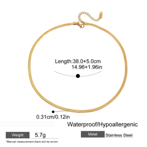 Colliers Pendentifs Pour Femmes En Acier Inoxydable, Couleur Or, Avec Zircon, Lignes Simples Et Étanches h5