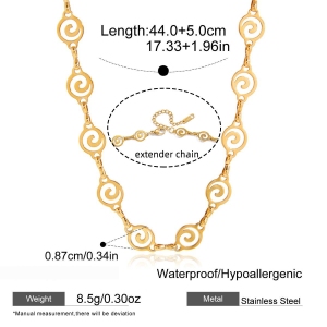 Colliers À Maillons Pour Femmes En Acier Inoxydable Doré, Imperméables Et Anti-Ternissement, De La Série Fish&Thread h5 Image2
