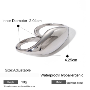 Bagues Tendance Classiques En Acier Inoxydable, Couleurs Or Et Argent, Imperméables Et Anti-Ternissement h5 