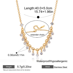 Colliers Pendentifs Pour Femmes En Acier Inoxydable Doré Brillant, Imperméables Et Anti-Ternissement, Avec Pendentif Rond Lustré h5 Image2