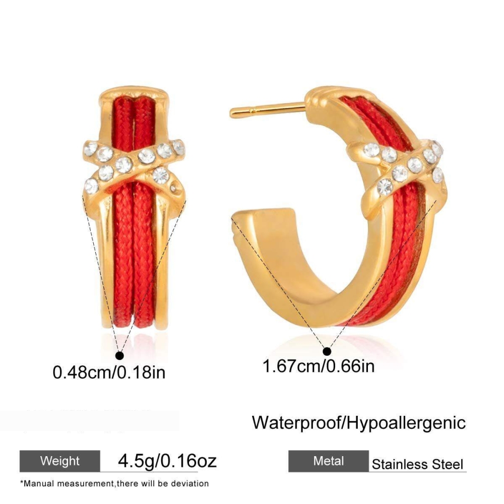 Boucles D'Oreilles Créoles Pour Femmes En Acier Inoxydable Doré, Multicolores Et Résistantes À L'Eau Et Au Ternissement. Image2