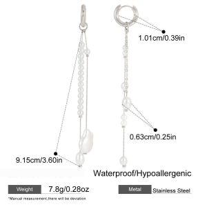 Boucles D'Oreilles Classiques En Perles Soyeuses, En Acier Inoxydable, Imperméables Et Anti-Ternissement, Pour Femmes h5 Image2