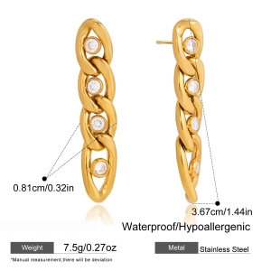 Boucles D'Oreilles Pendantes Modernes Pour Femmes, En Acier Inoxydable, Étanches, Couleur Or. h5 