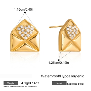 Ensembles De Bijoux Pour Femmes En Forme De Cœur Romantique Enveloppé, En Acier Inoxydable Étanche, Couleur Or h5 Image2