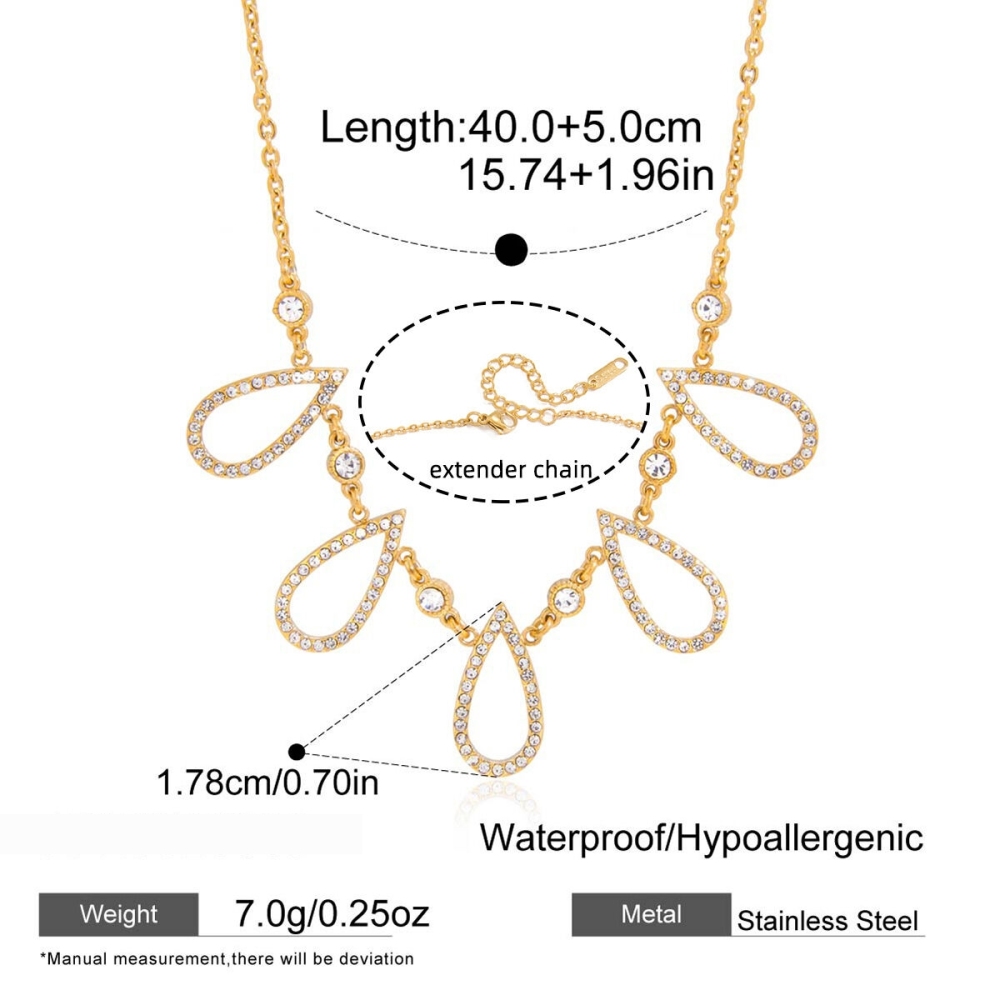 Colliers Pendentifs Pour Femmes En Acier Inoxydable, Couleur Or, Avec Pendentif Étoile En Forme De Goutte Exquise h5Image2