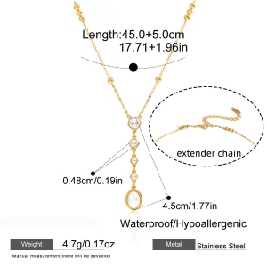 Colliers Pendentifs Pour Femmes, Élégants Et Ronds, En Acier Inoxydable, Étanches Et Anti-Ternissement, Couleur Or h5 Image2
