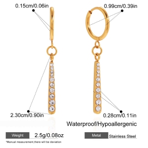 Colliers Pendentifs Pour Femmes En Acier Inoxydable Léger, Imperméable Et Anti-Ternissement, Couleur Or, En Forme De Goutte h5 Image2