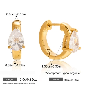 1 Paire De Manchettes D'Oreilles Minimalistes Pour Femmes, En Acier Inoxydable Uni, Étanches, Couleur Or h5