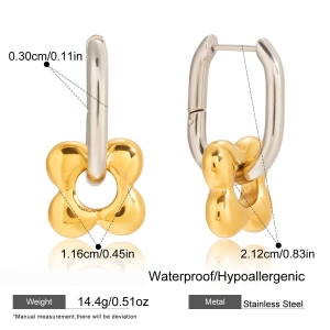 1 Paire De Boucles D'Oreilles Pendantes Classiques En Acier Inoxydable Imperméable, De Couleurs Assorties, Pour Femmes. h5 Image2