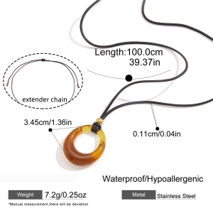 Collier Long Rond En Résine Pour Femme (1 Pièce) h5 Image2