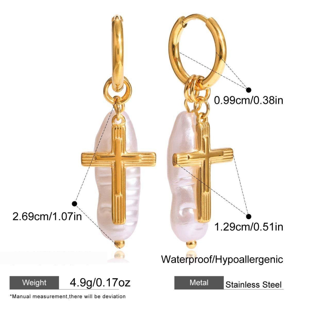 1 Paire De Boucles D'Oreilles Pendantes Élégantes Pour Femme, En Acier Inoxydable Imperméable, De Forme Irrégulière Et De Couleur Dorée. Image2