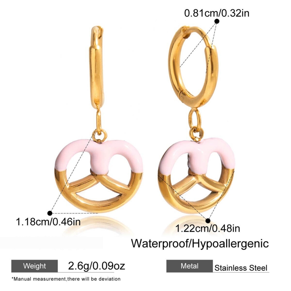 1 Paire De Boucles D'Oreilles Pendantes Délicates En Acier Inoxydable, Étanches, Couleur Or, Pour Femme. Image2