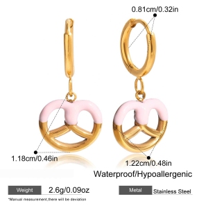 1 Paire De Boucles D'Oreilles Pendantes Délicates En Acier Inoxydable, Étanches, Couleur Or, Pour Femme. h5 Image2