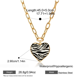 Ensembles De Bijoux Pour Femmes En Acier Inoxydable Doré, Étanches, À Rayures Zébrées. h5 Image2