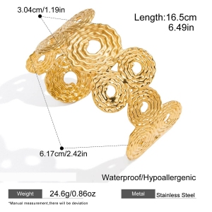 Bracelet Manchette Pour Femme Shining Dove En Acier Inoxydable Étanche Couleur Or (1 Pièce) h5 Image2
