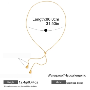1 Magnifique Collier Long Pour Femme En Acier Inoxydable Imperméable Avec Pendentif Goutte Quotidien h5 Image2