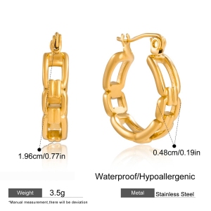 1 Paire De Boucles D'Oreilles Créoles Simples En Acier Inoxydable Imperméable Pour Femme h5 Image2