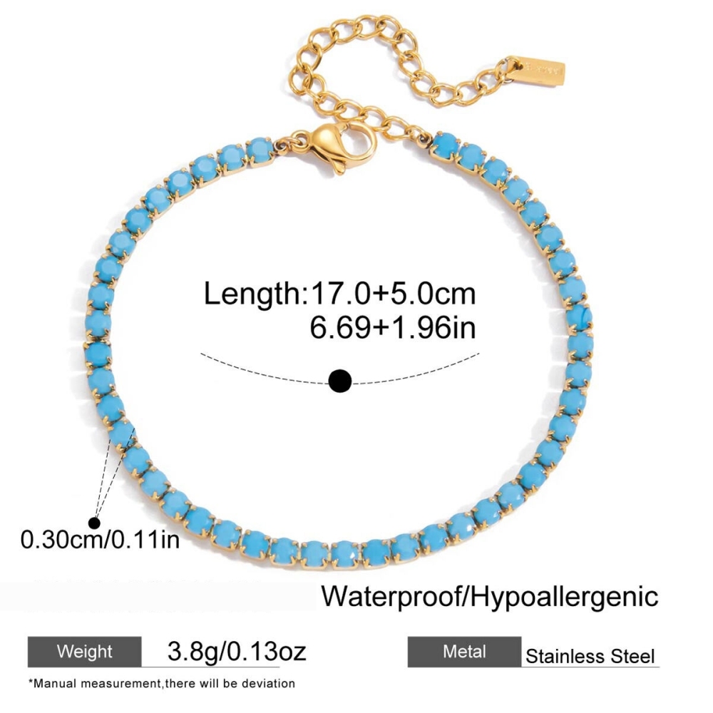 Bracelet À Maillons Pour Femme, En Acier Inoxydable Calaïte, Étanche Et Couleur Or (1 Pièce). 