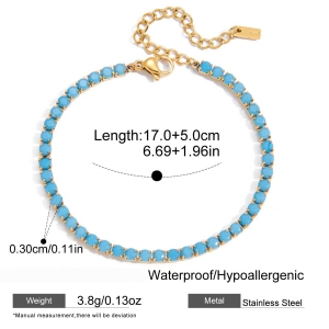 Bracelet À Maillons Pour Femme, En Acier Inoxydable Calaïte, Étanche Et Couleur Or (1 Pièce). h5 