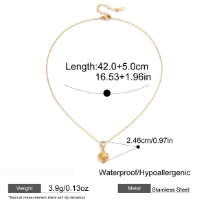 Collier Pendentif Femme « Douce Goutte Fraise » En Acier Inoxydable Étanche Couleur Or (1 Pièce) h5 Image2