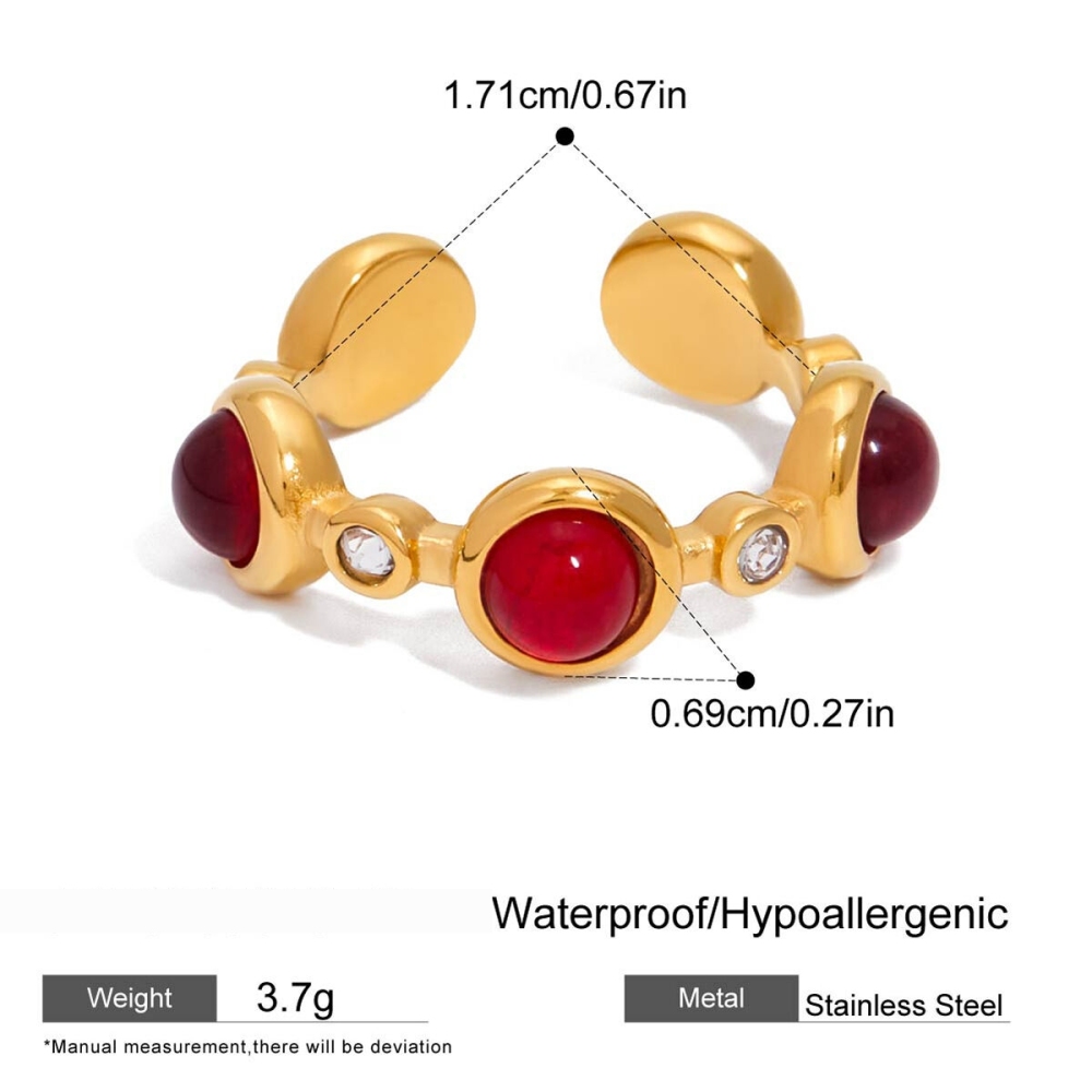 Bague Romantique En Forme De Cœur, En Acier Inoxydable Étanche, Couleur Or (1 Pièce) 