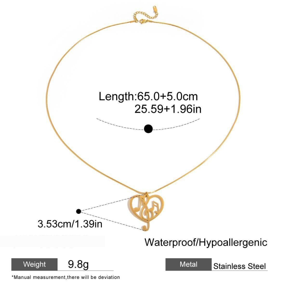 Collier Pendentif Femme En Acier Inoxydable Doré, Étanche, Avec Message Romantique (1 Pièce) Image2