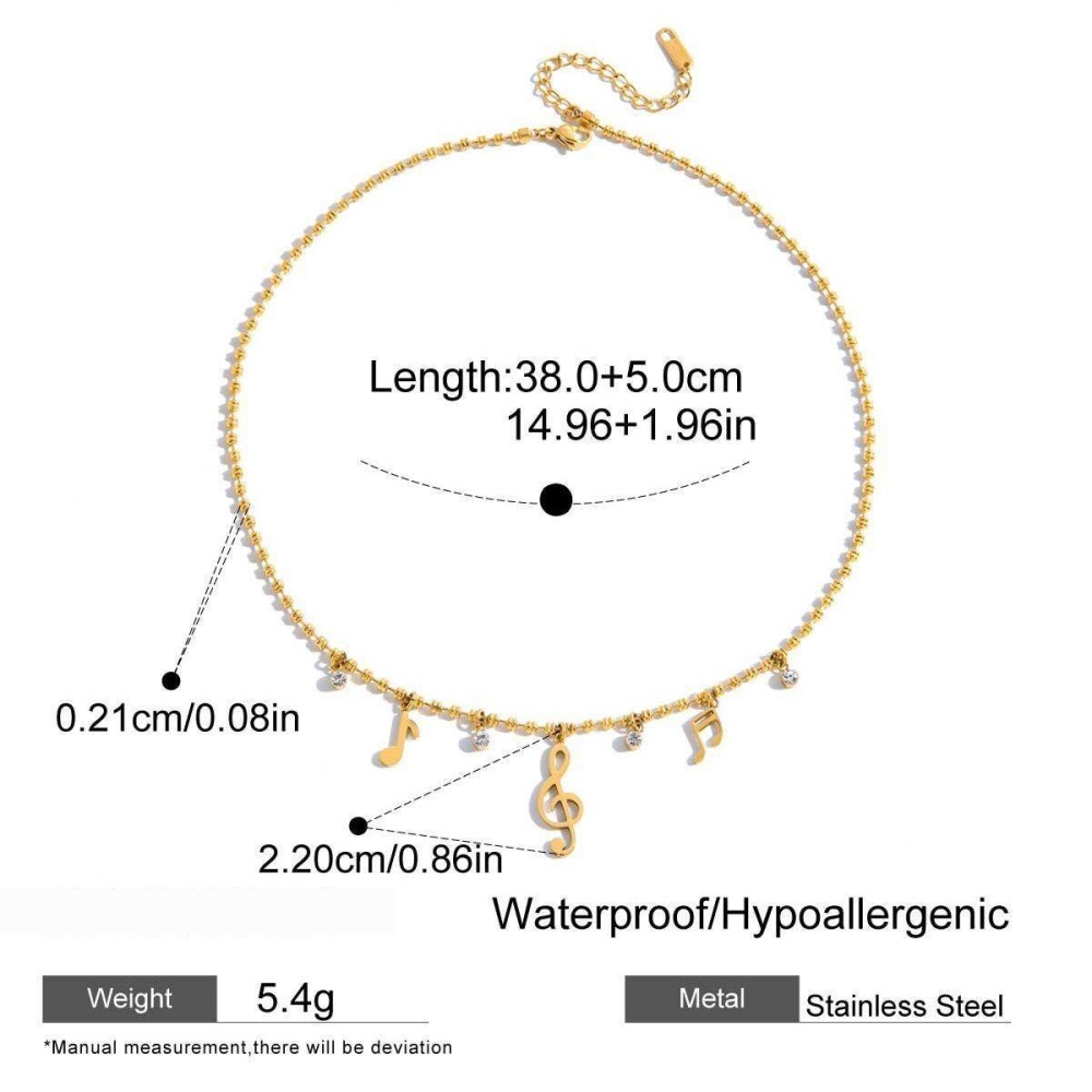 Ensembles De Bijoux Pour Femmes En Acier Inoxydable Étanche Couleur Or, Personnalisables Avec Des Notes. Image2