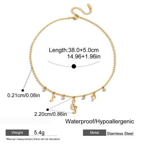 Ensembles De Bijoux Pour Femmes En Acier Inoxydable Étanche Couleur Or, Personnalisables Avec Des Notes. h5 Image2