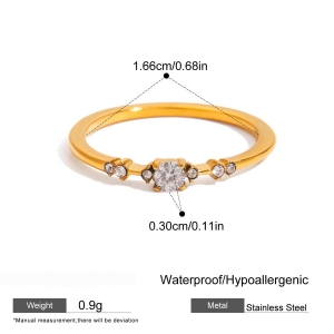 Bague Minimaliste Simple Torsadée En Acier Inoxydable Étanche Couleur Or (1 Pièce) h5 