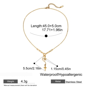 Collier Pendentif Femme En Acier Inoxydable Doré, Orné D'Une Étoile Exquise (1 Pièce) h5 Image2
