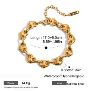 Ensembles De Bijoux Pour Femmes En Acier Inoxydable Doré, En Forme De Cœur, De La Série Romantique h5 Image2