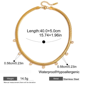 Collier Pendentif Élégant Pour Femme, En Acier Inoxydable Étanche, Couleur Or, Avec 1 Pièce De Finition Élégante h5 Image2