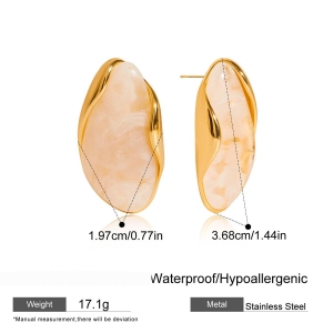 1 Paire De Boucles D'Oreilles À Tige Rétro Irrégulières En Résine Couleur Or Pour Femme h5 
