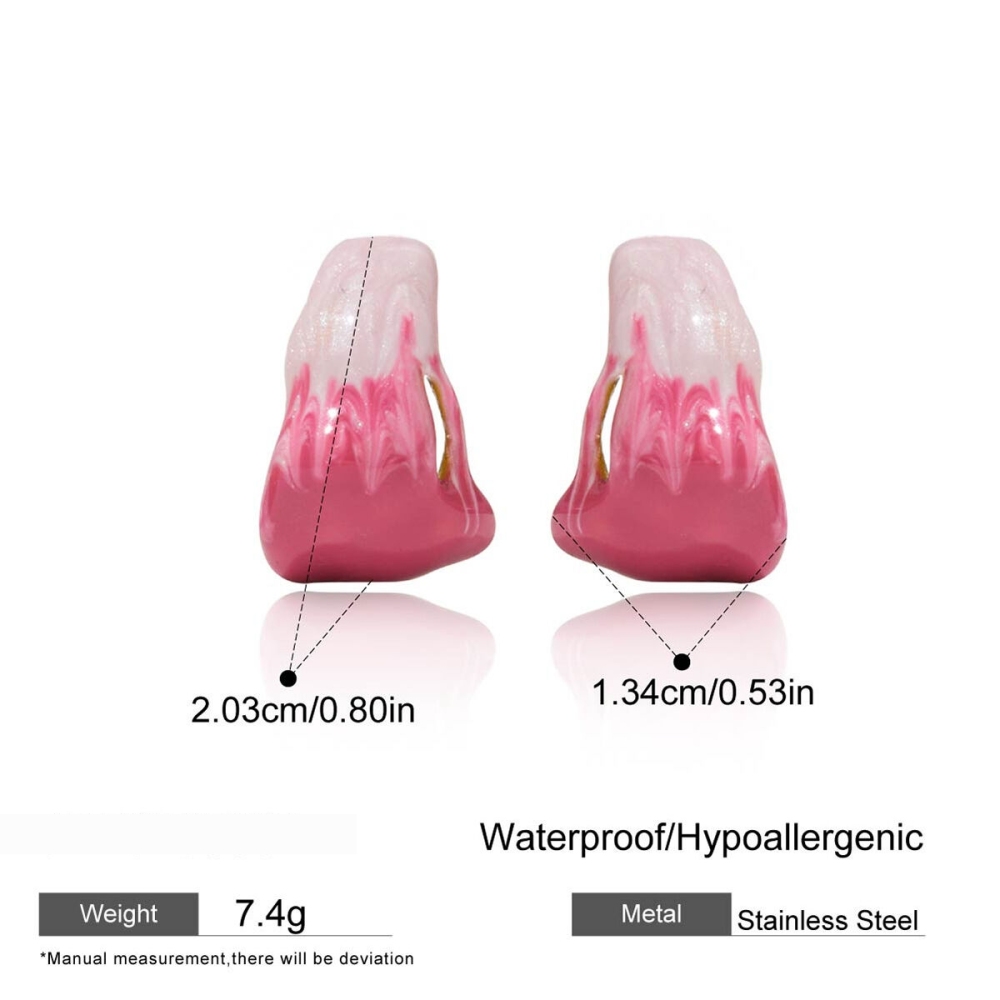 1 Paire De Boucles D'Oreilles Créoles Romantiques En Acier Inoxydable Imperméable, Dégradé De Couleurs, Pour Femme Image2