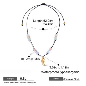 Collier Pendentif Femme En Acier Inoxydable Doré, Motif Étoile De Mer (1 Pièce) h5 