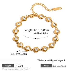 Bracelet Chaîne Femme En Acier Inoxydable Doré, Imperméable, Orné D'Une Étoile (1 Pièce) h5