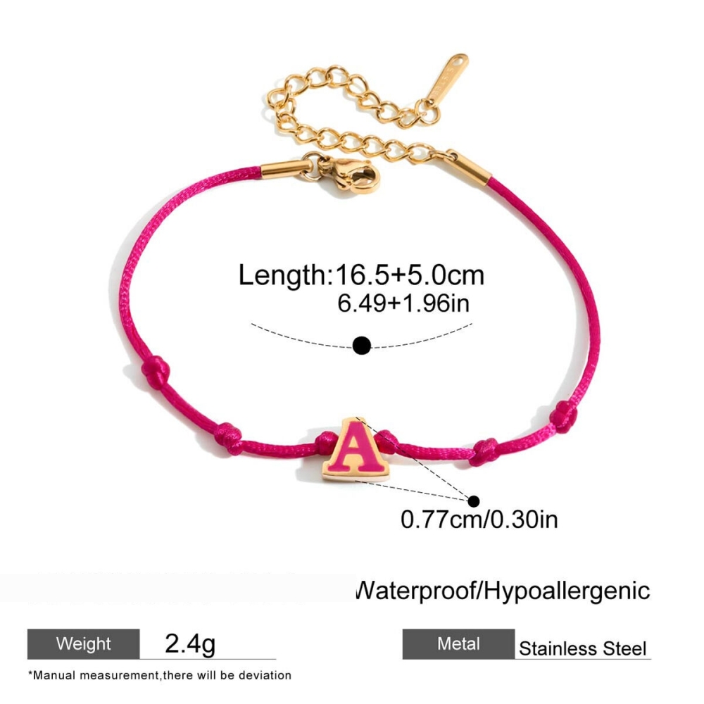 Bracelet À Breloques Pour Femme, En Acier Inoxydable, Étanche, Couleur Or, Avec Lettre Du Jour (1 Pièce). Image2